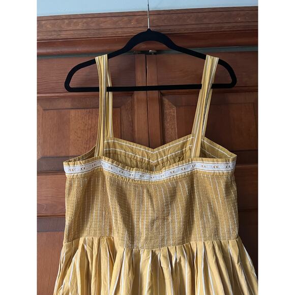 The Great Women's Striped Laurel Midi Dress Sleeveless Yellow/White Size 3 (L) - Picture 8 of 16